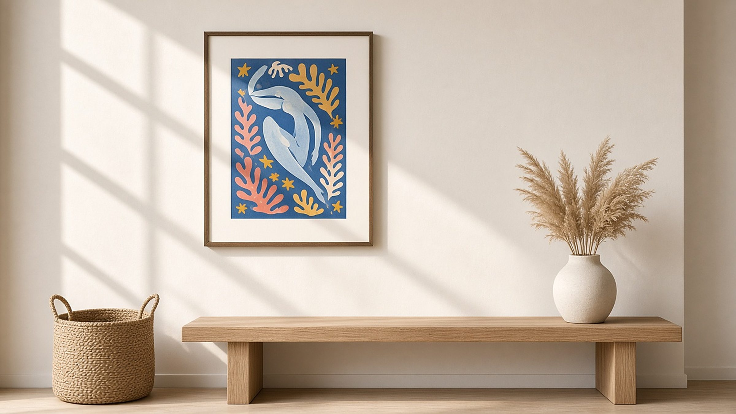 Entryway with eFrame showing a Matisse-style cutout